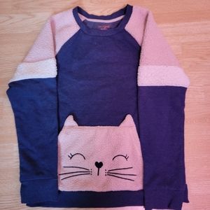 cat & jack navy blue fluffy cat sweatshirt